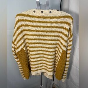 Moth Sweater Womens size XL Multi Striped Ribbed Sides Chunky Knit Anthropologie